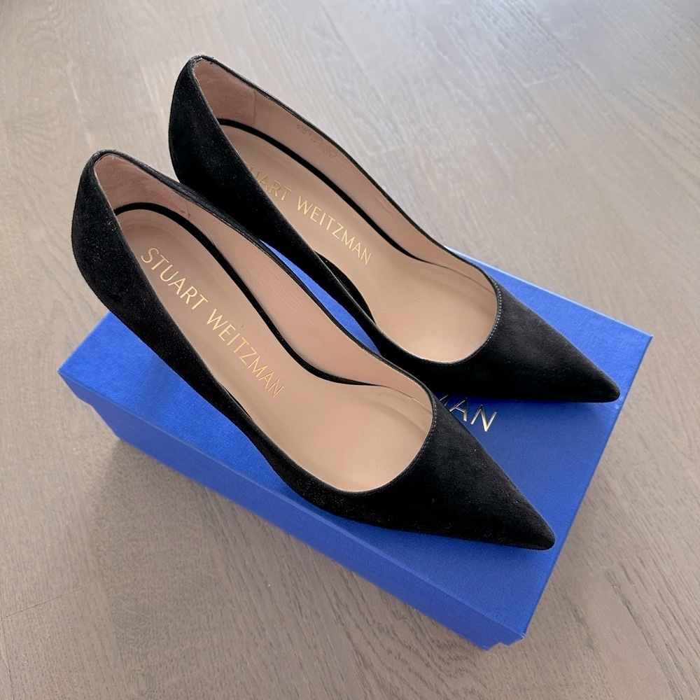 Stuart Weitzman Stuart 85 Pump Black Suede Size 8.5